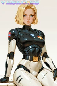 Busty Woman Poses Nude Anime AI Artwork