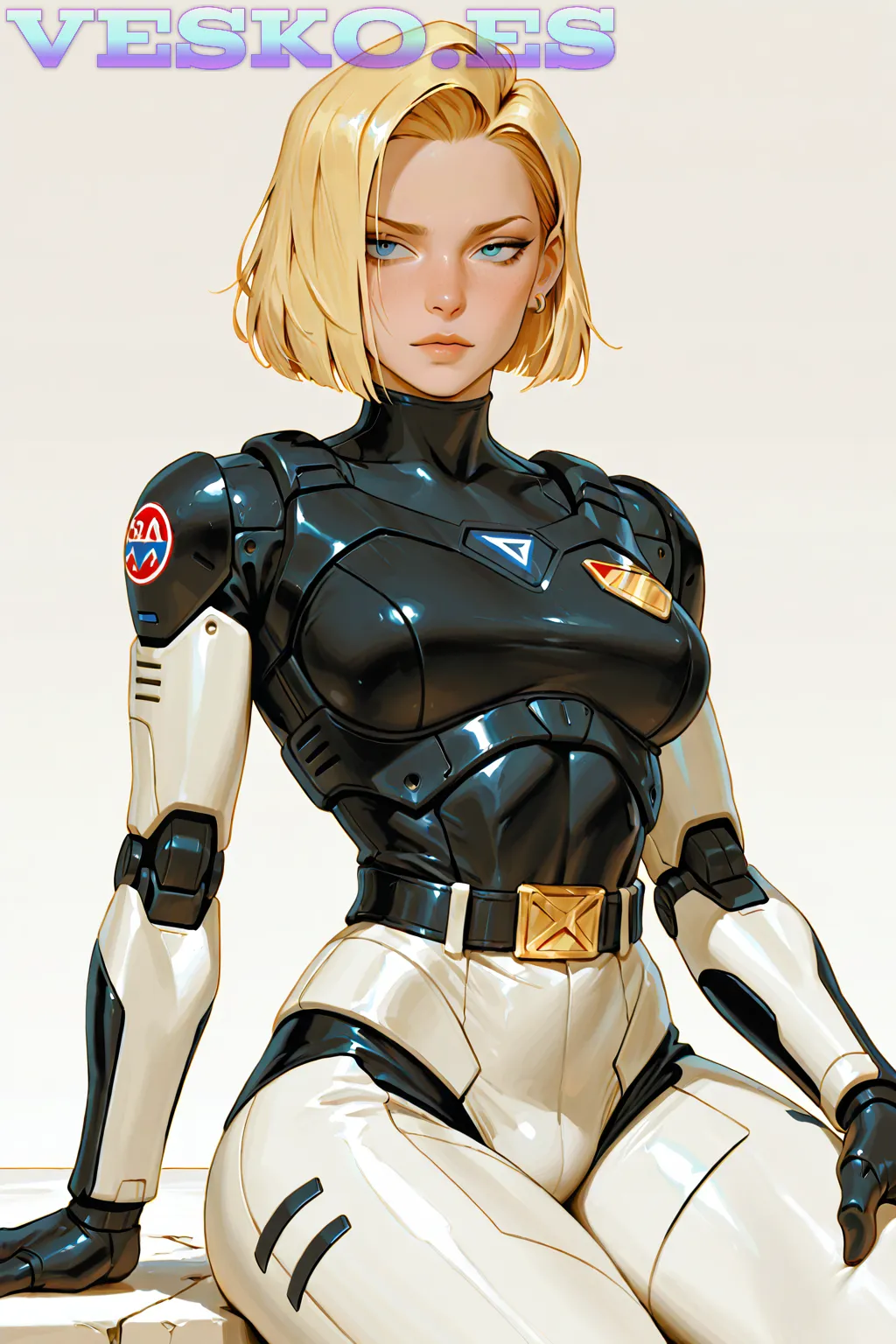 Busty Woman Poses Nude Anime AI Artwork