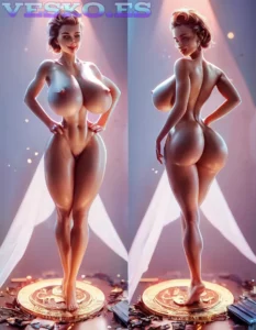 Cosplay De Jessica Rabbit Desnuda Pelirroja Con Tetas De Silicona Y Culo Abierto Anime AI Artwork