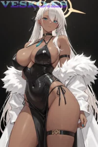 Modelo Ebony Julie Kay Mostrando Bikini Anime AI Artwork