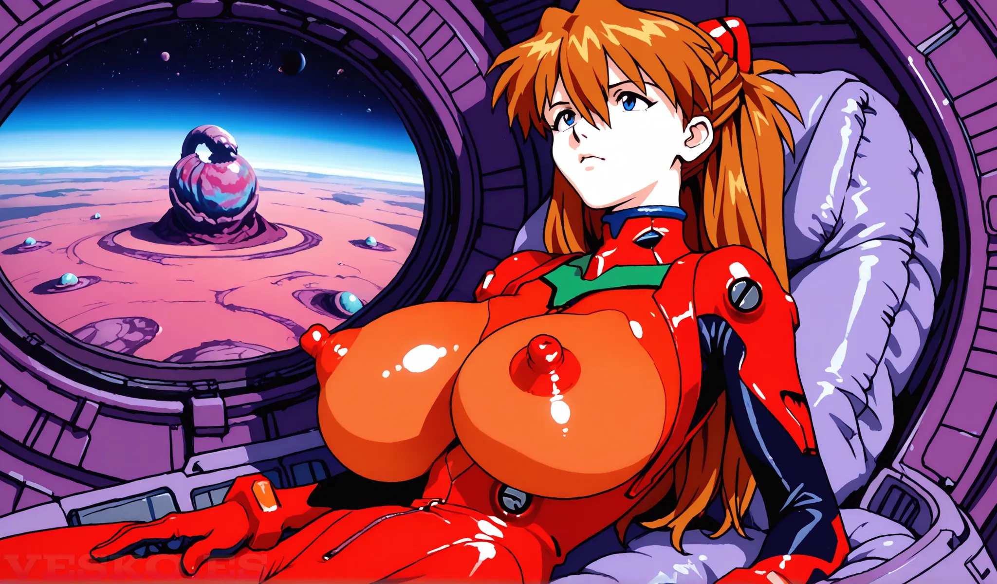 Arte Conceptual: Asuka en Marte. Descubre impresionantes ilustraciones anime creadas con IA de última generación.