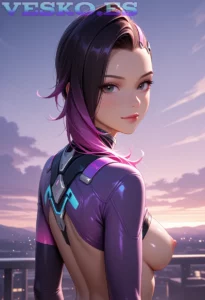 Brunette Babes Sexy Naked Body Anime AI Artwork