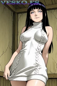 Busty Woman Poses Nude Outdoors Anime AI Artwork