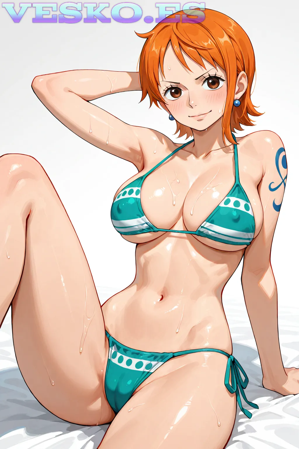 Chicas Preciosas Paseando Desnudas En La Playa Anime AI Artwork