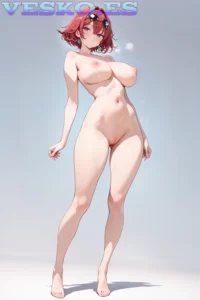 Modelo Desnuda En El Campo De Dientes De Leon Anime AI Artwork