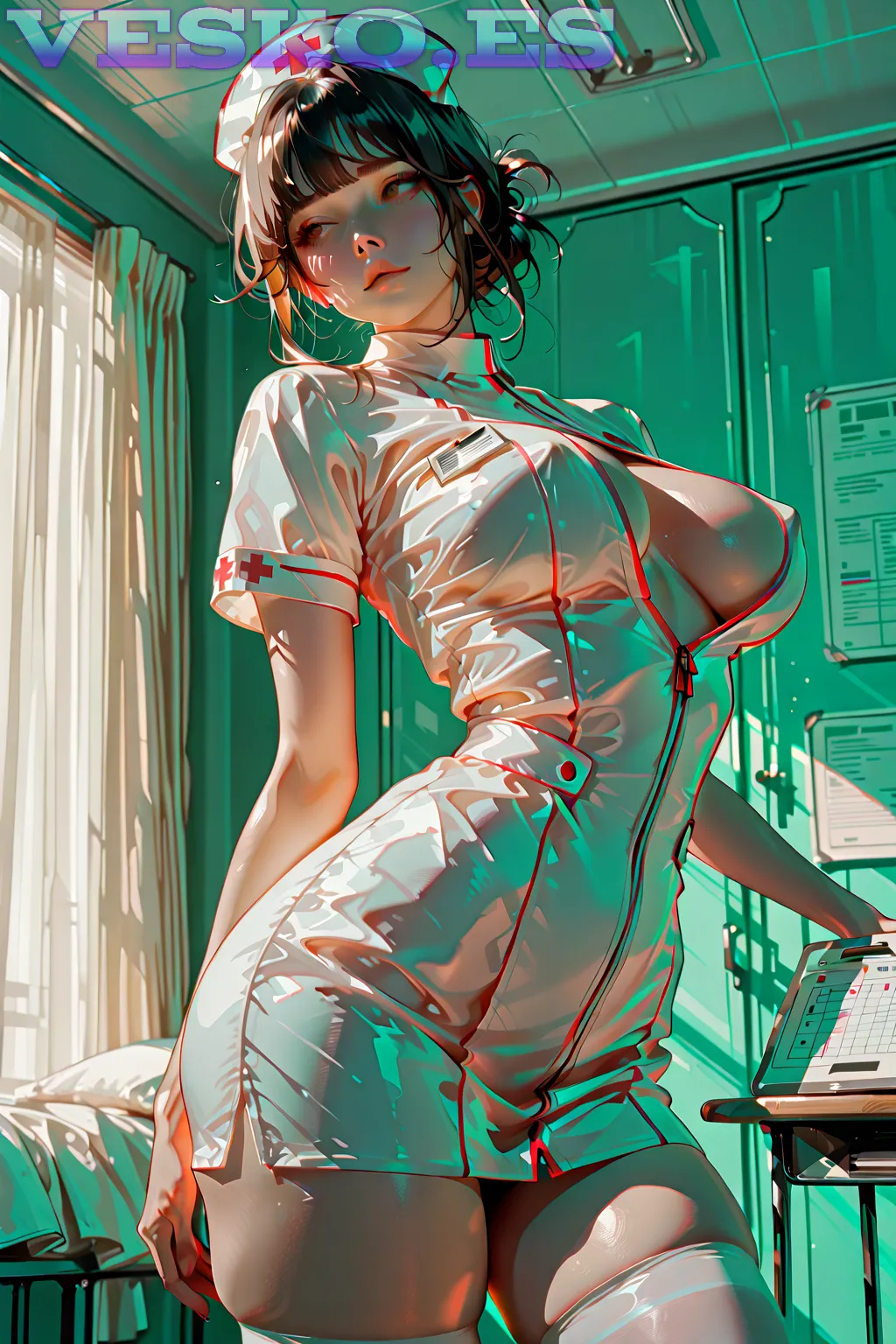 Public Nude Anime AI Artwork