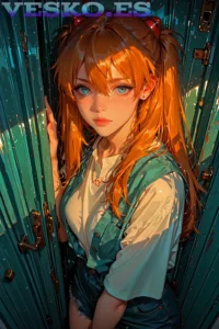 Adolescente Asiatica En Lenceria Negra Anime AI Artwork