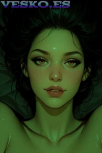 Megan Rain Y Sus Inolvidables Ojos Verdes Al Desnudo Anime AI Artwork