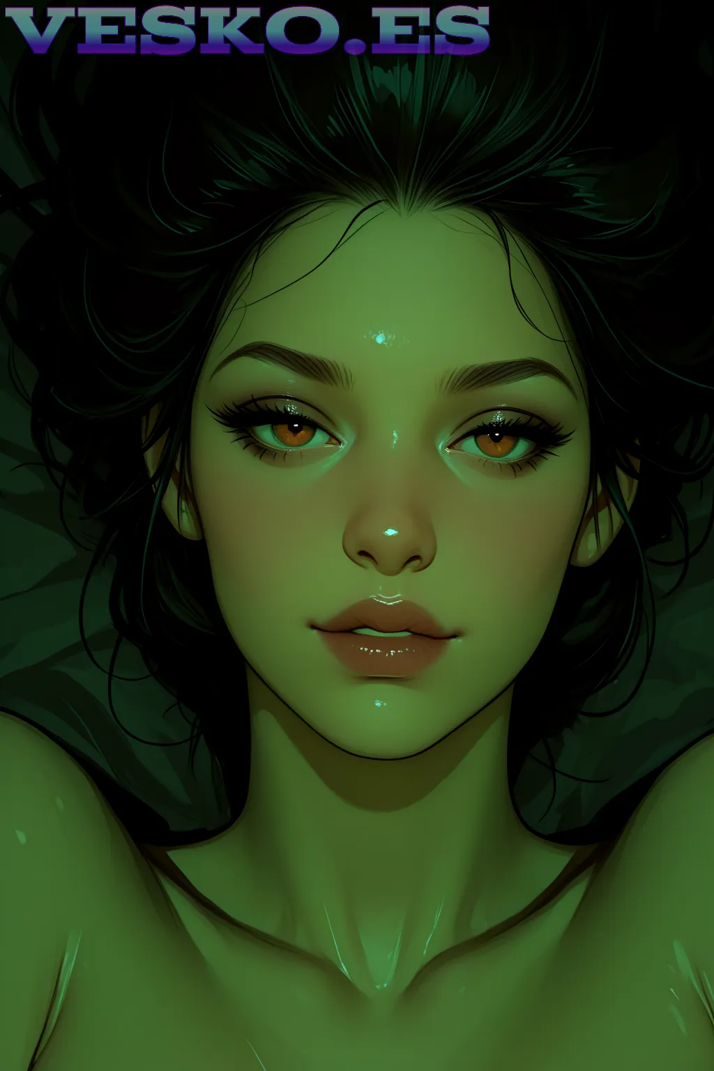 Megan Rain Y Sus Inolvidables Ojos Verdes Al Desnudo Anime AI Artwork