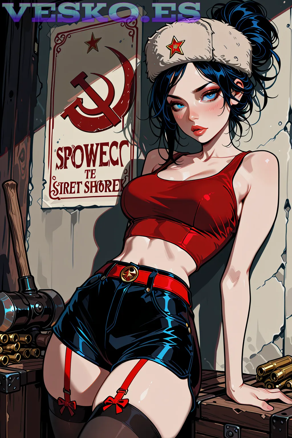 Pelirrojas En Ropa Interior Anime AI Artwork