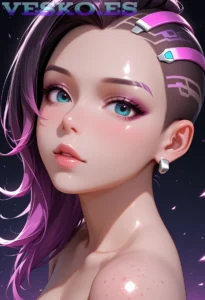 Sabrosa Rubia Desnuda En La Playa Anime AI Artwork